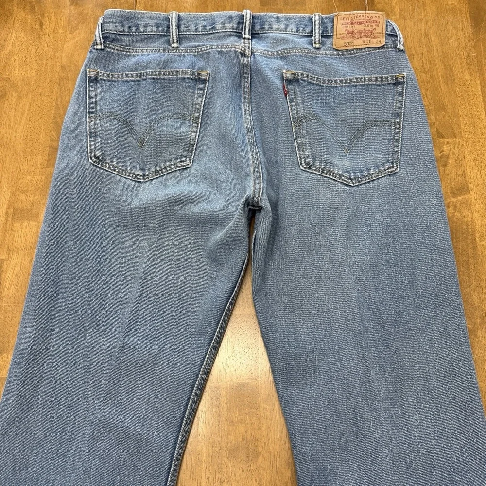 Levi's 505 jeans men's 38x34 classic preppy dark wash blue denim straight fit